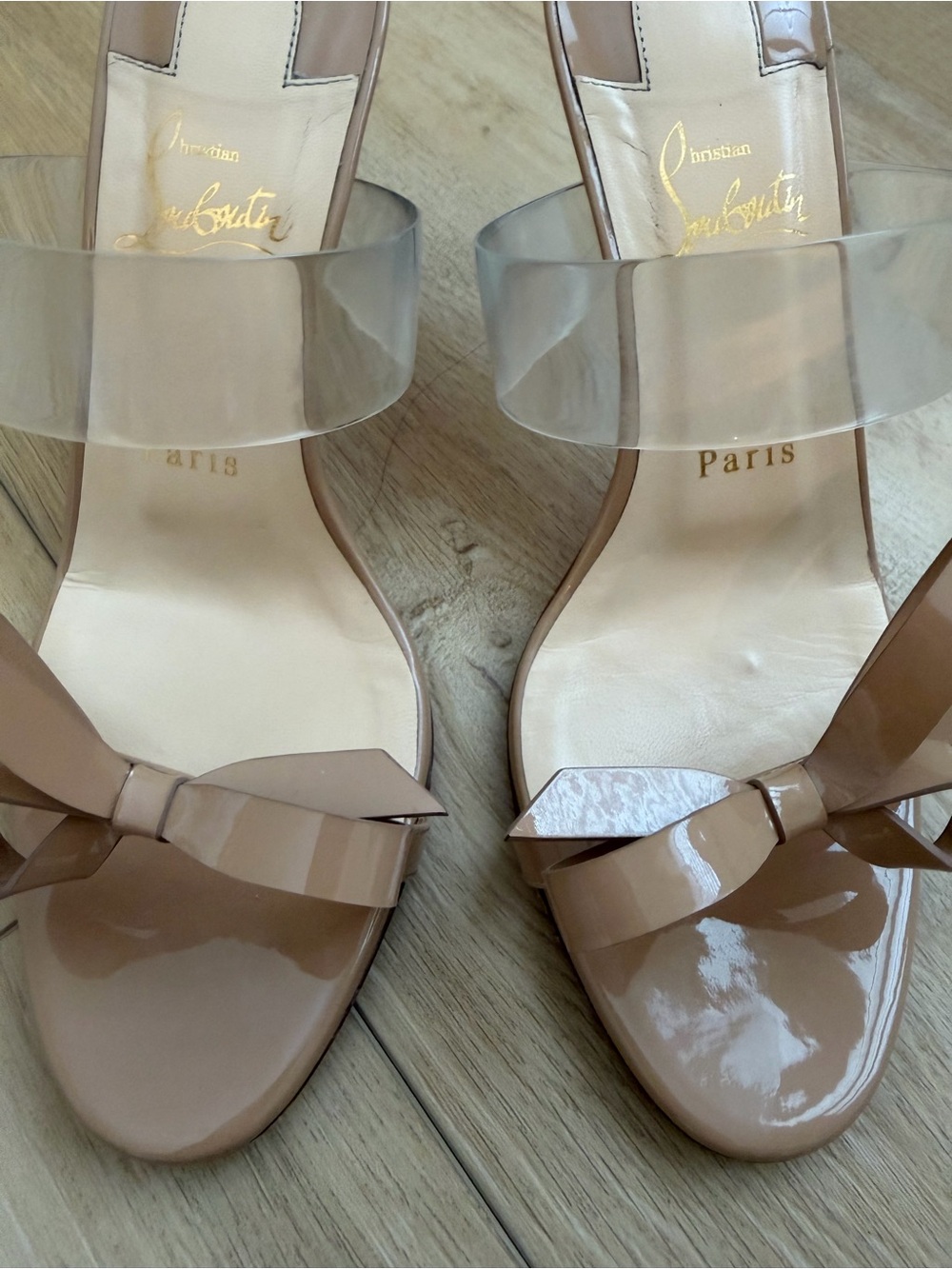 Christian Louboutin Just Nodo Nude Bow Sandals 85 - Picture 2 of 11